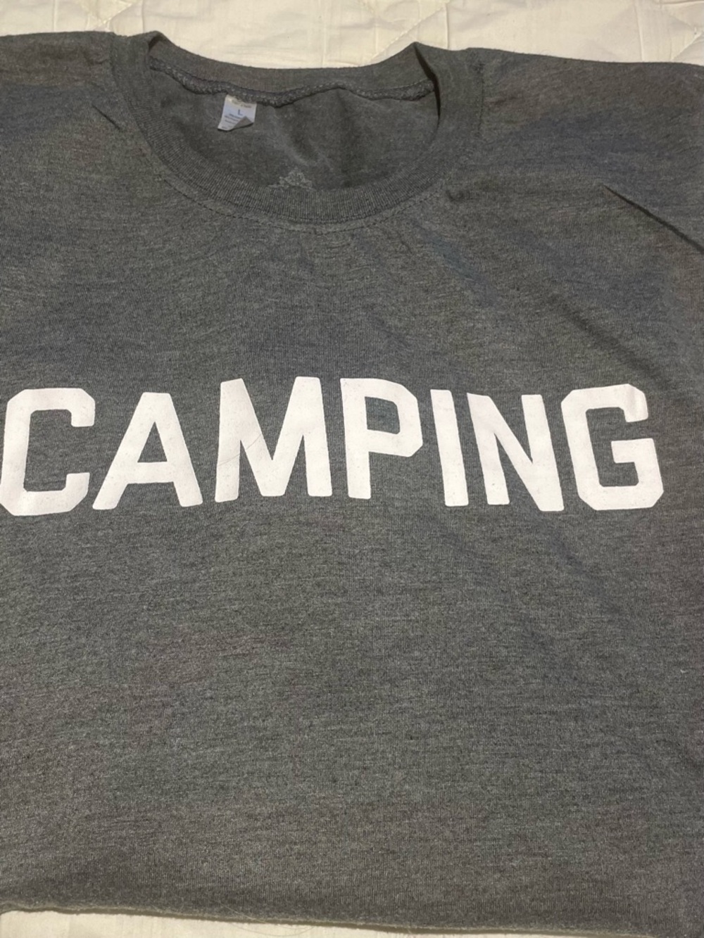 Gray 'CAMPING' Graphic Long Sleeve Tee - Picture 2 of 3